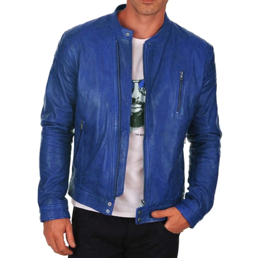 Men Blue Leather Jackets: A Stylish Addition to Any Wardrobe