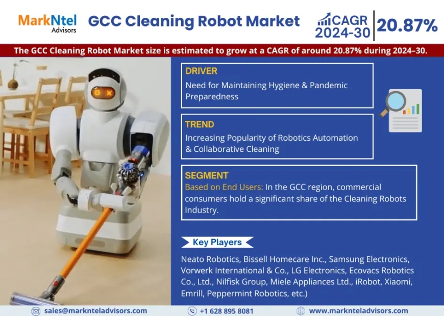 GCC Cleaning Robot Market Revenue, Trends Analysis, expected to Grow 20.87% CAGR, Growth Strategies and Future Outlook 2030: MarkNtel Advisors