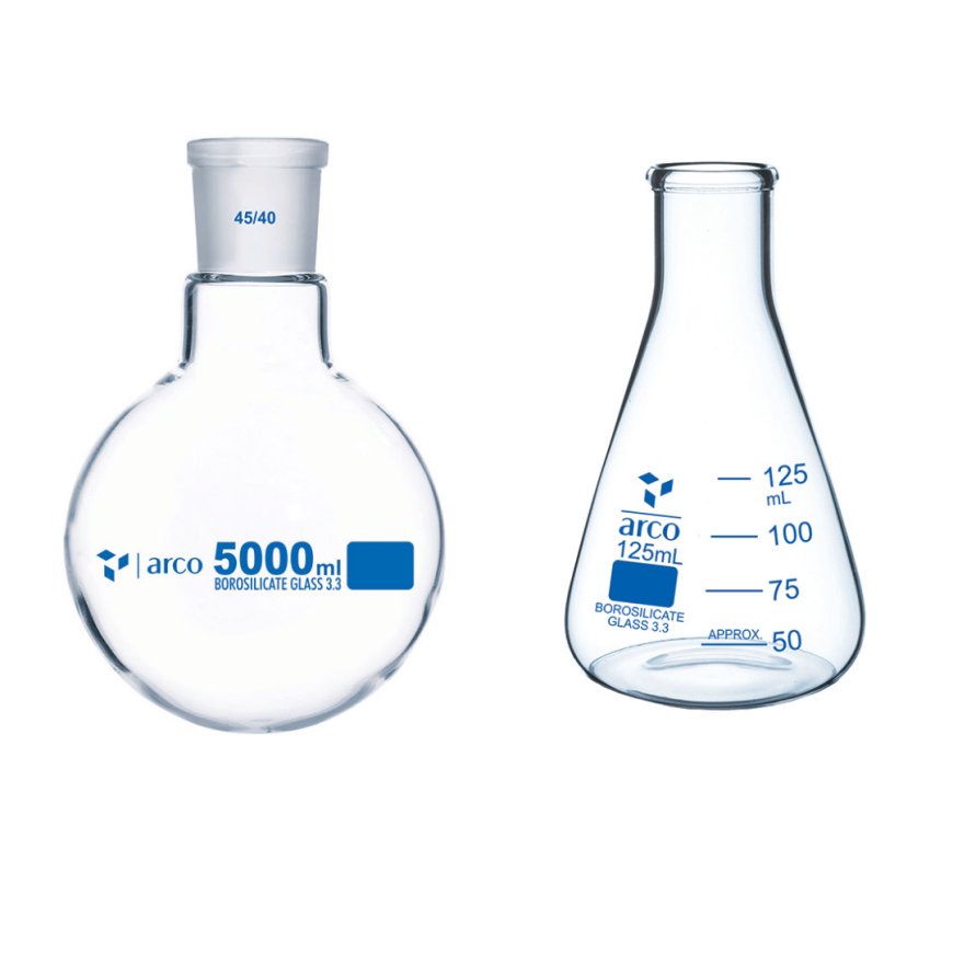 From Small to Large: The Role of the 125ml Conical Flask and 5000ml Round Bottom Flask in the Lab