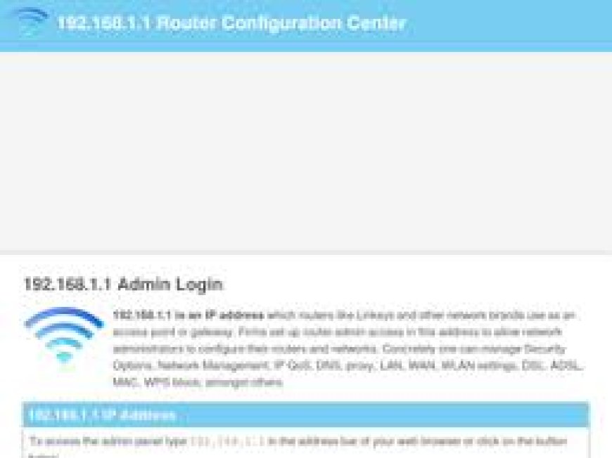 192.168.1.1 – Router Admin Login for 192.168.1.1 IP