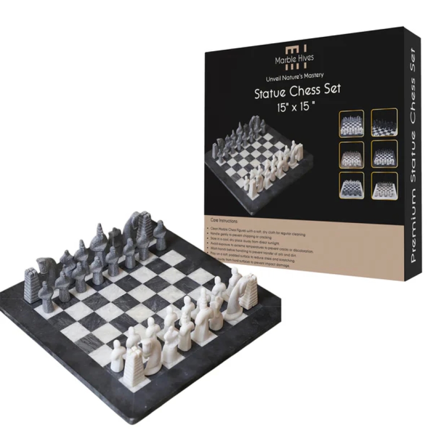 Enhance Your Décor with Elegant 15x15 Marble Chess Sets