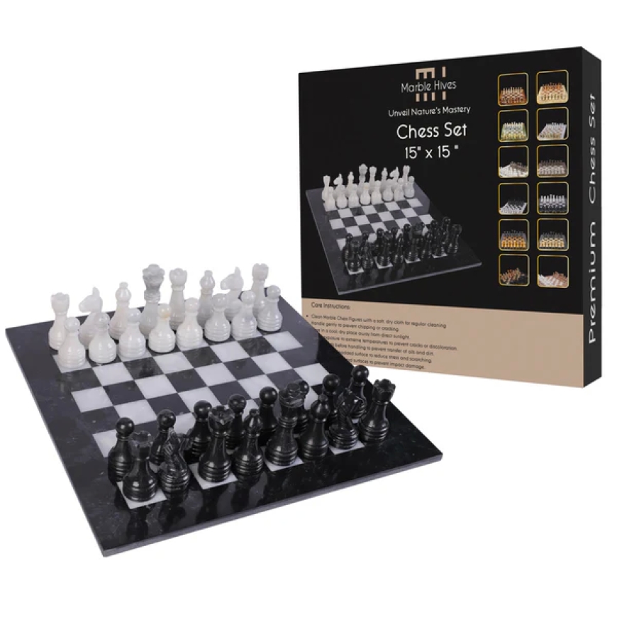 Enhance Your Décor with Elegant 15x15 Marble Chess Sets