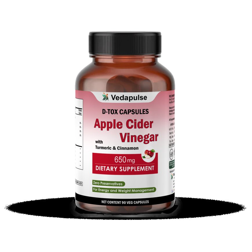 Apple Cider Vinegar 650mg Capsules - Pure & Natural | Vedapulse