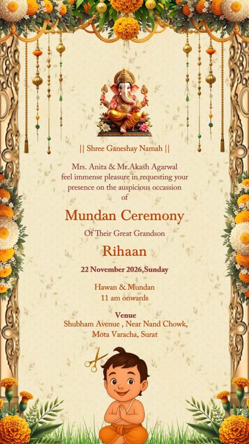Celebrate Tradition with a Beautiful मुंडन कार्ड डिजाइन
