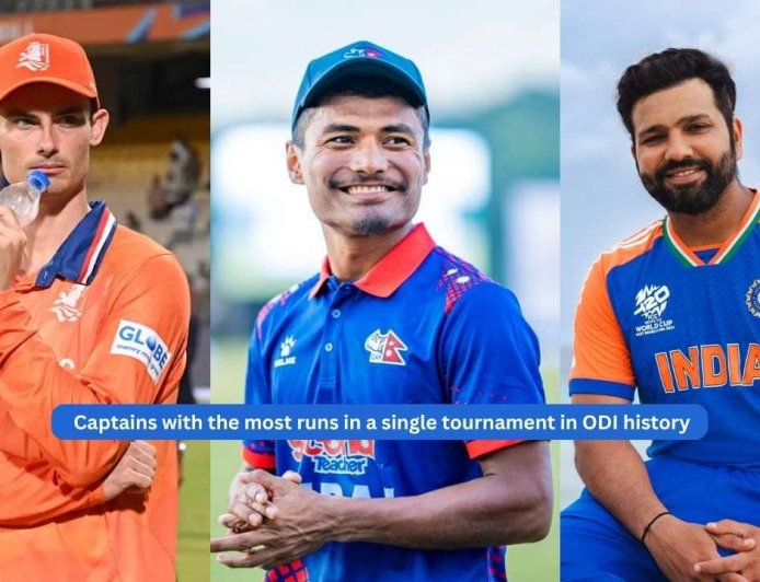 Top 10 captains with the most runs in a single tournament in ODI history