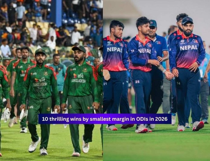 10 thrilling wins by smallest margin in ODIs in 2026