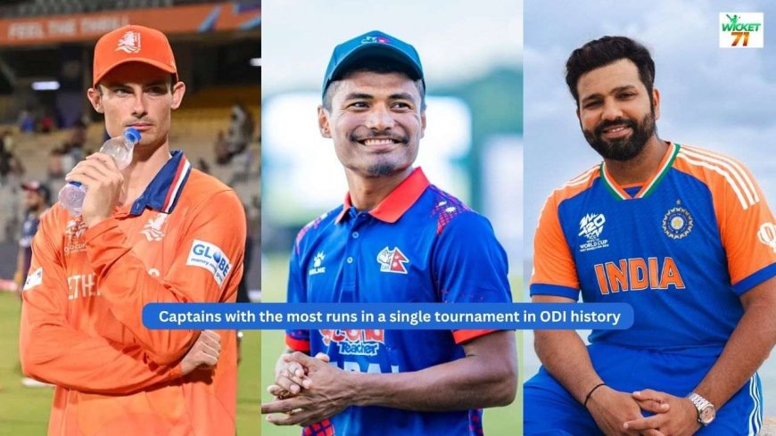 Top 10 captains with the most runs in a single tournament in ODI history