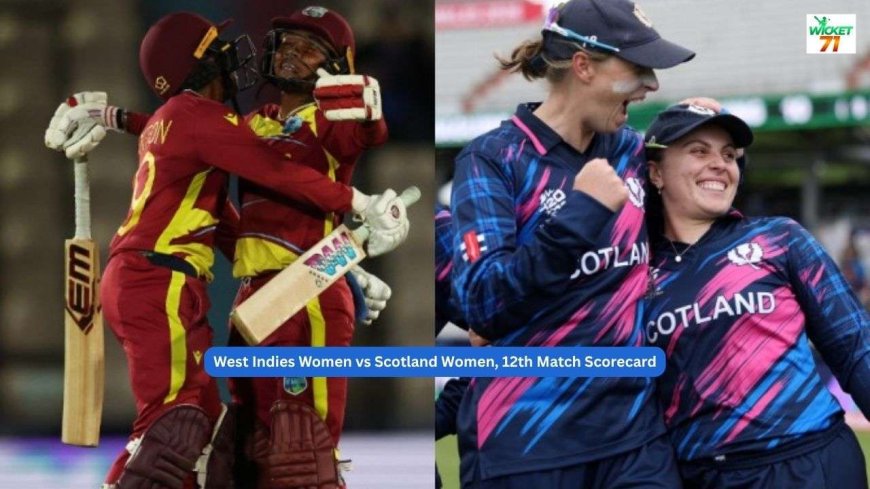 West Indies Women vs Scotland Women, 12th Match ICC Women's T20 World Cup 2026 Scorecard