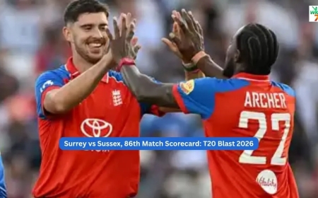 Surrey vs Sussex, 86th Match Scorecard: Full Score, Wickets and Match Highlights of T20 Blast 2026