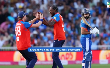 England vs India 5th T20 2026 Scorecard – Full Match Results & Statistics