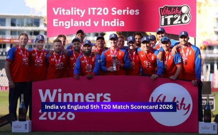 India vs England 5th T20I Match Scorecard 2026