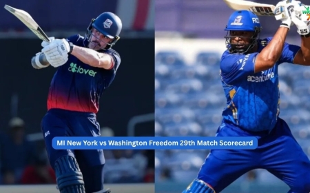 MI New York vs Washington Freedom, 29th Match Scorecard | Major League Cricket 2026: Full Match Highlights